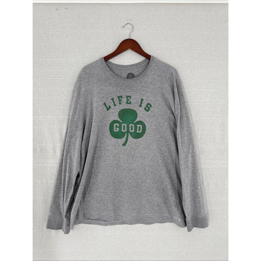 Life is good Men’s 2XL Shamrock Long Sleeve Crusher Tee